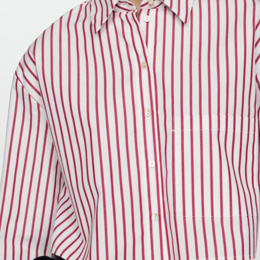 Zara long sleeve cropped shirt
